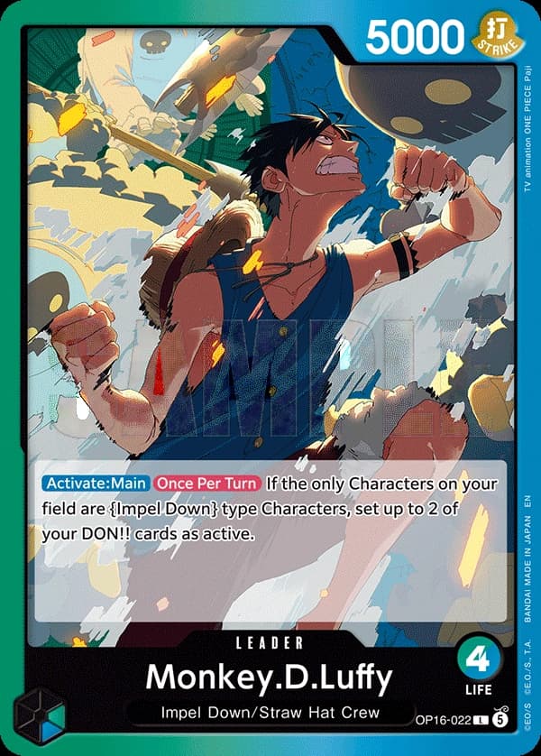 Deck luffy OP16 verde/azul (GUFFY)